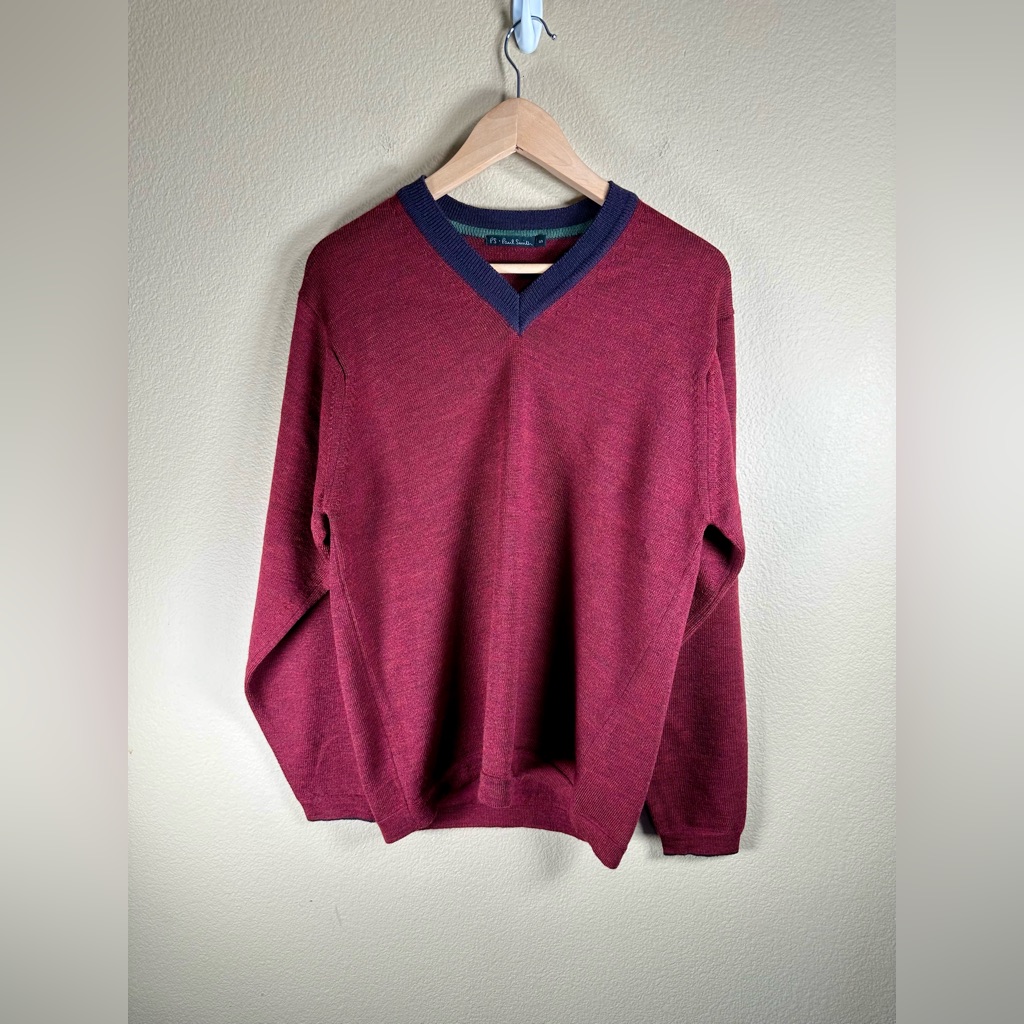 Paul Smith Ps Men's V-Neck Sweater. Pure Wool Size: S